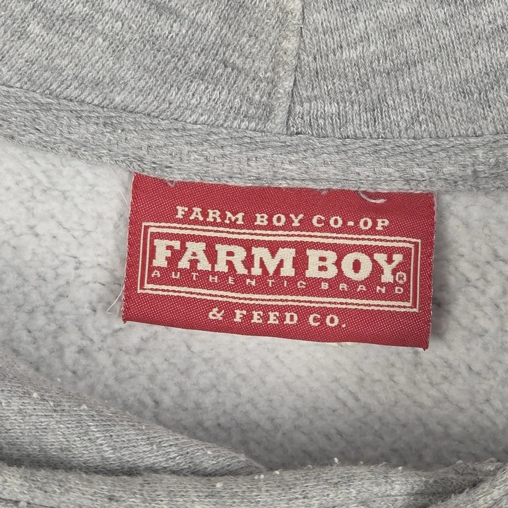 Farm Boy Brand Mens Hoodie Large Gray 